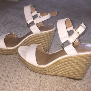 Merona white strapy wedges
